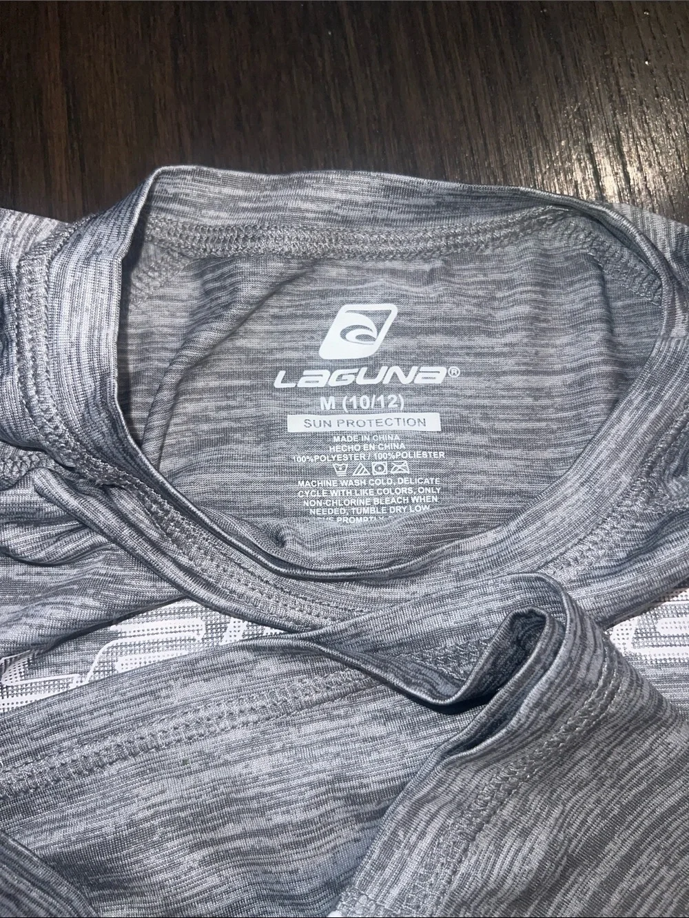 Laguna B Kids Gray & White Rashguard Set with Shark Print Shorts Size- 10-12